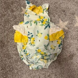Lemon Print Baby Romper